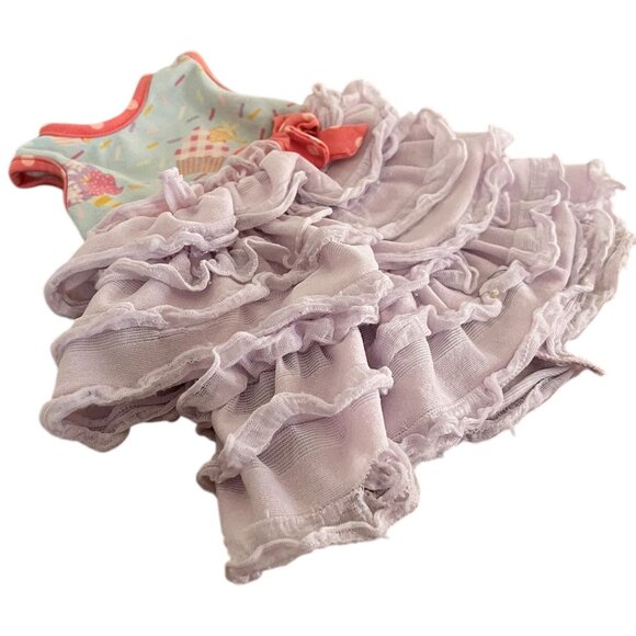 Matilda Jane Doll Birthday Dress: Cupcakes, Ruffles, Purple GUC - Picture 4 of 6